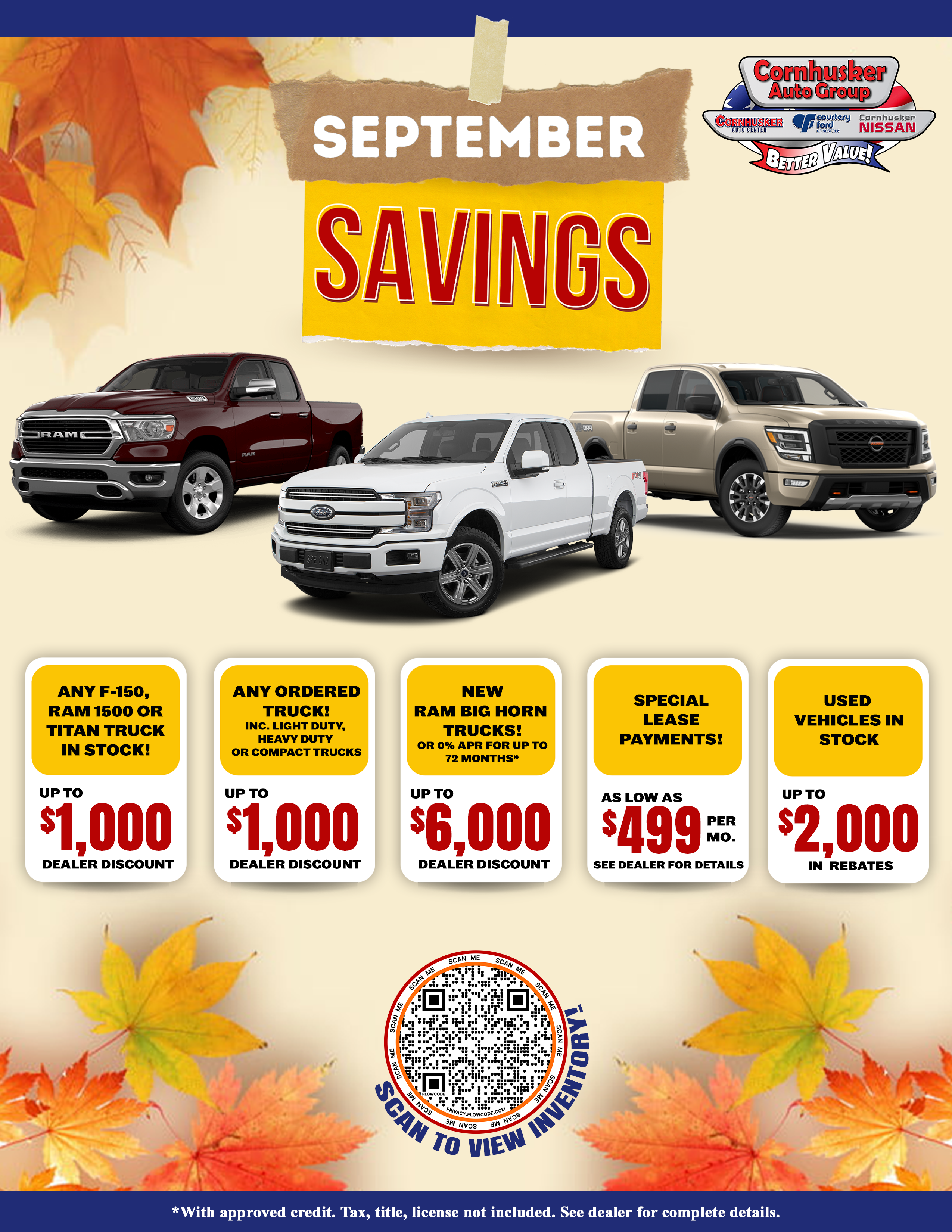 September Vehicle Savings